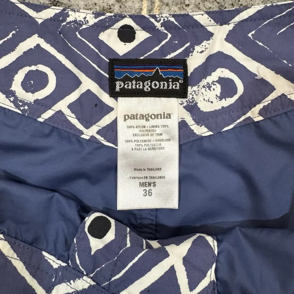PATAGONIA-M's Paddler Swim/Board Shorts-Mens 36-Tribal/Geometric-AOP Pattern-Y2K